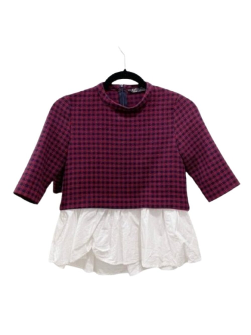 Zara TRF Collection Checkered Peplum Size Small